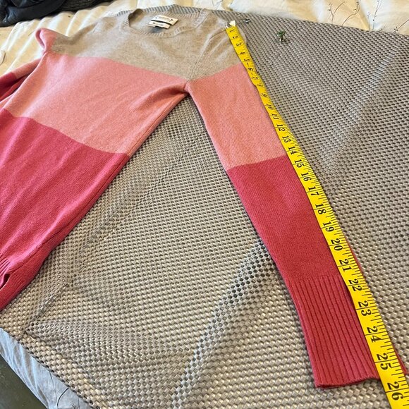 Nanette Lepore 100% Cashmere w FLAW Colorblock Crewneck Sweater XS Lightweight - Picture 8 of 8